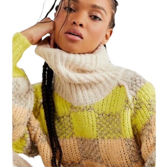 Free People Check Me Out Pullover Sweater Size Small Bright Colourful - Picture 13 of 16